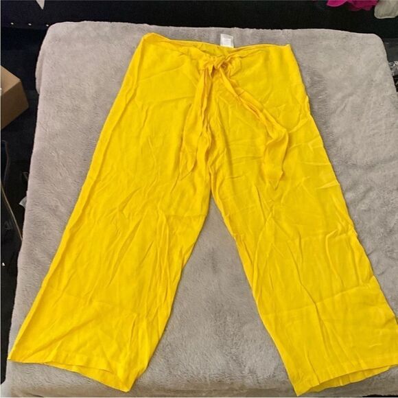 La Perla Aquasuit 100% viscose Bright Yellow Wide-Leg Pants, L - Picture 1 of 5